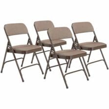 Chair, Folding, 1.25"FoamSeat, SteelFrame, Glides, Fabric, 18-3/4"Wx20-1/4"Dx29-1/2"H, 4/CT, RussetWalnut