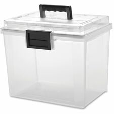 Weather Tight Portable File Box, 19Qt, 11.5x10.4"x13.8", CL