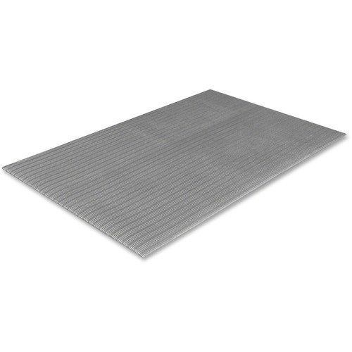 Ribbed Vinyl Anti-Fatigue Mat, Rectangular, Gray Ribbed Surface, 27" x 36"