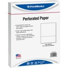 Office Paper, Perforated 3-2/3", 8-1/2"x11", 20 lb, 500/RM, WE