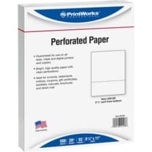 Office Paper, Perforated 3-1/2", 8-1/2"x11", 20 lb, 500/RM, WE