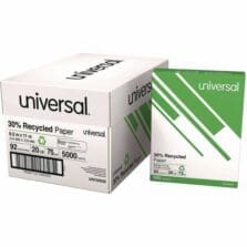 30% Recycled Copy Paper, 92 Bright, 20 lb Bond Weight, 8.5 x 11, White, 500 Sheets/Ream, 10 Reams/Carton