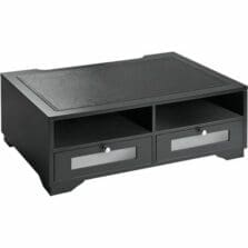 Wood Printer Stand, 2 Drawer, 21-4/5"x15-1/4"x8", Midnight BK