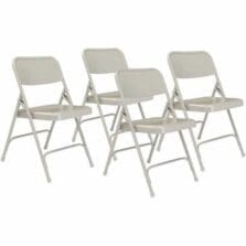 Chair, Folding, Waterfall, Backrest, Glides, All-Steel, 13-3/8"Wx19-1/2"Dx29-5/8"H, 4/CT, Grey