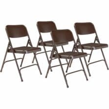 Chair, Folding, Waterfall, Backrest, Glides, All-Steel, 13-3/8"Wx19-1/2"Dx29-5/8"H, 4/CT, Brown