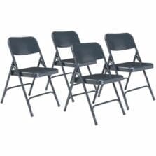 Chair, Folding, Waterfall, Backrest, Glides, All-Steel, 13-3/8"Wx19-1/2"Dx29-5/8"H, 4/CT, Blue