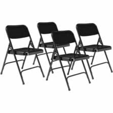 Chair, Folding, Waterfall, Backrest, Glides, All-Steel, 13-3/8"Wx19-1/2"Dx29-5/8"H, 4/CT, Black