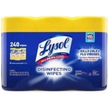 Lysol Disinfecting Wipes, Lemon, 80/Canister, 3Can/PK, WE