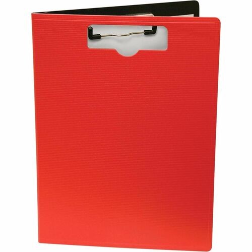 Portfolio Clipboard with Low-Profile Clip, Portrait Orientation, 0.5" Clip Capacity, Holds 8.5 x 11 Sheets, Red