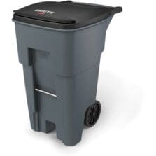 Roll Out Container, 12" Wheels, 65 Gallon, Gray