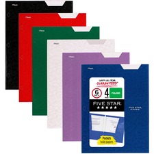 Folder, 4-Pocket, 9-1/2"Wx12-1/2"H, 6/PK, Assorted
