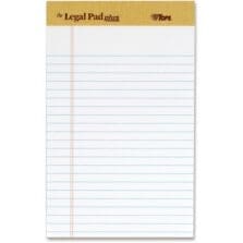 Writing Pads, Narrow Rule, 5"x8", 50/Sht, 12/DZ, White