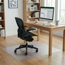 Chairmat, HardFloors, Rectangular, Textured, Slip/ScuffResist, StrEdge, BPAFree, Vinyl, 48"x60", Clear