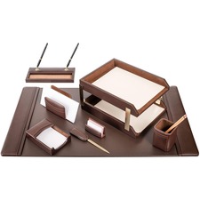 Desk Set, 10 Pc, Chocolate, 34-3/4"x20-3/4"x5-2/5", BN