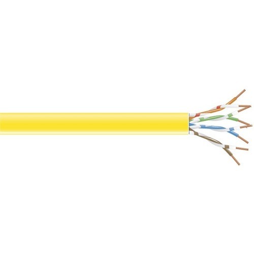 1000 ft Category 6 Network Cable for Network Device - First End: Bare Wire - Second End: Bare Wire - CM - 24 AWG - Yellow - 1 Each