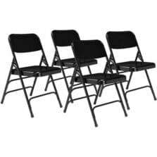 Chair, Folding, All-Steel, ContouredBackrest, Glides, 18-7/8"Wx20"Dx29-1/2"H, 4/CT, Black