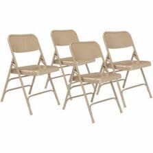 Chair, Folding, All-Steel, ContouredBackrest, Glides, 18-7/8"Wx20"Dx29-1/2"H, 4/CT, Beige