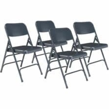 Chair, Folding, All-Steel, ContouredBackrest, Glides, 18-7/8"Wx20"Dx29-1/2"H, 4/CT, Blue