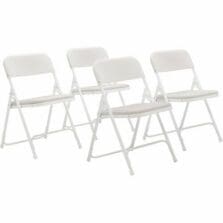Chair, Steel Frame, 18-Gauge, Plastic Seat, 18.25"x8.25", 4/CT, WT