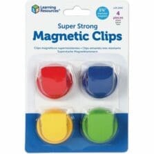 Super Strong Magntic Clips, Small, 1.5" Diameter, Assorted Colors, 4 Pieces