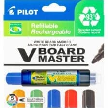 Dry-erase Markers, Refillable, Medium Bullet Point, 5/PK, Ast