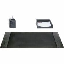 Desk Set, Crocodile, 3 Pc, 34-3/4"x20-3/4"x5-2/5", BK