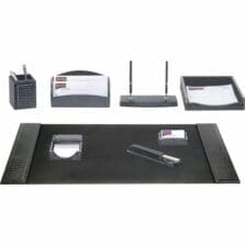 Desk Set, Crocodile, 8 Pc, 34-3/4"x20-3/4"x5-2/5", BK