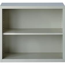 Steel Bookcase, 2-Shelf, 34-1/2"x13"x30", Light Gray