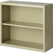 Bookcase, Steel, 2-Shelf, 34-1/2"x13"x30", Putty