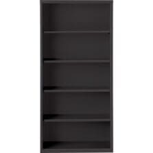 Bookcase, 5-Shelf, Steel, 34-1/2"x12-5/8"x72", Black