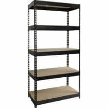 Shelving, Riveted Steel, 3800 lb Cap, 36"x18"x72", Black