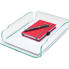 Single Stack Letter Tray, 10"x13-1/4"x2-1/2", CL/GN Acrylic