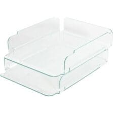 Stacking Letter Tray, 13"x10-1/4"x2-3/4", 2/ST, CL/Green