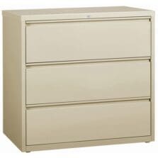Lateral File, 3-Drawer, 42"x18-5/8"x40-1/4", Putty