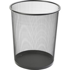 Round Waste Bin, Steel Mesh, 4.7 Gal., 12"x14-1/4", Black