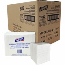 Beverage Napkins, Quad Fold, 9-1/2"x9-1/2", 500/PK, 8PK/CT, WE