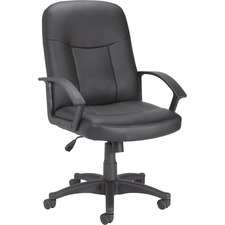 Exec Mid-Back Chair, 26-1/4"x27-1/2"x38-1/2-42", BK Leather