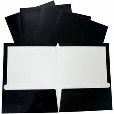 Two Pocket Folder, Ltr, 2-Pkts, 100 Shts, 25/BX, BK