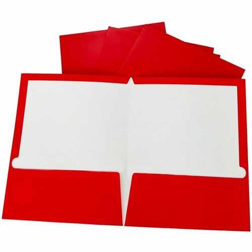 Two Pocket Folder, Ltr, 2-Pkts, 100 Shts, 25/BX, RD