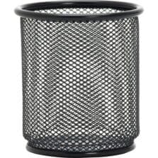 Pencil Cup, Steel Mesh, 3-1/2"x3-7/8", Black