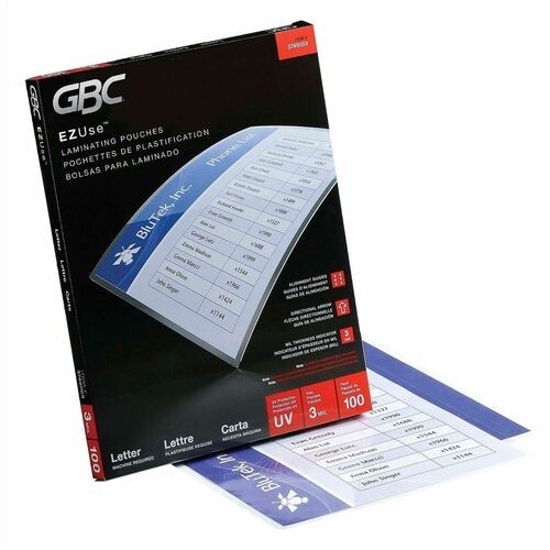 EZUSE THERMAL LAMINATING POUCHES, 3 MIL, 9" X 11.5", GLOSS CLEAR, 100/BOX