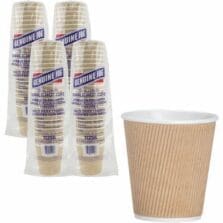 Hot Cups, Rippled, 10oz, 25/PK, 5PK/BD, 4BD/CT, Brown