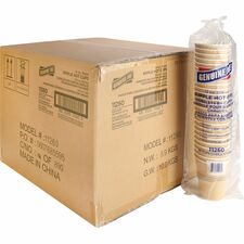 Hot Cups, Rippled, 12oz, 25/PK, 5PK/BD, 4BD/CT, Brown