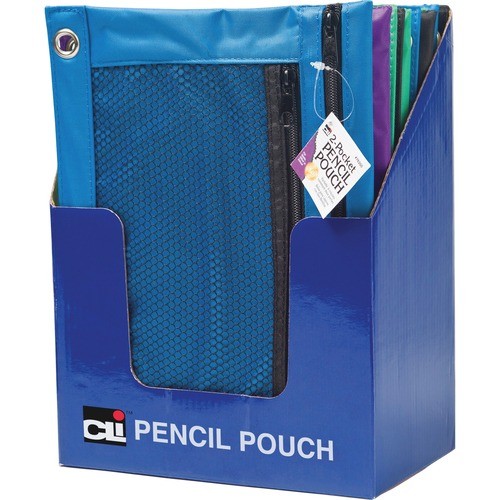 2 Pocket Pencil Pouch, 24/DS, Assorted