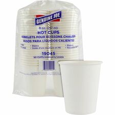 Hot Cups, Single Poly-Lined Wall, 8oz, 50/PK, White