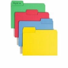 Erasable SuperTab File Folder, 1/3 cut, 24/PK, Ltr, Assorted