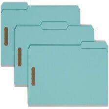 Fastener Folder, 3" Exp, 1/3-cut Tab, Letter, 25/BX, BE