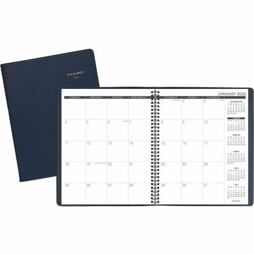 Monthly Planner, 11 x 9, Navy Cover, 15-Month: Jan 2026 to Mar 2027