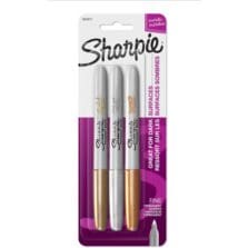 Sharpie Metallic Markers, Fine, 3 Color/PK, Assorted