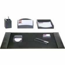 Desk Set, Crocodile, 7 Pc, 34-3/4"x20-3/4"x5-2/5", BK